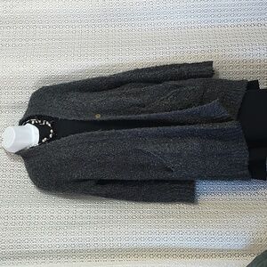 Charcoal Open-Front Cardigan